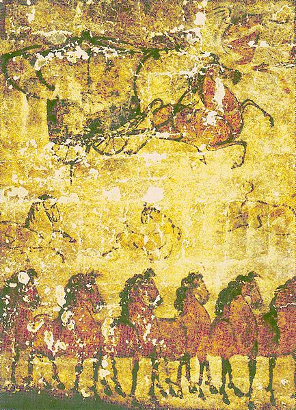 ccs public domain Han_Tomb_Mural,_Horses_and_Carts